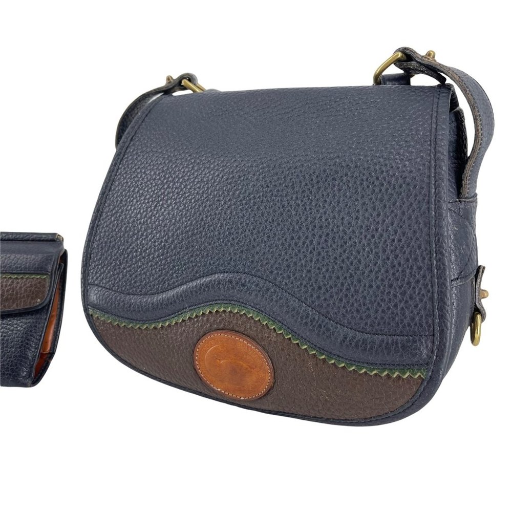 Dooney & Bourke Vintage Saddle Crossbody Blue Green Purse + Kisslock Wallet - Picture 2 of 15